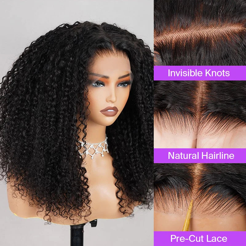 6x5 Pre-cut Short Glueless Wig - Kinky Curly